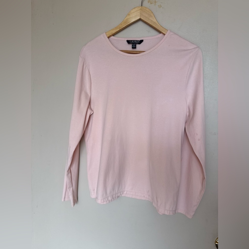 Ralph Lauren Black Label Pullover Sweater XL Long Sleeve Elastane Light Pink